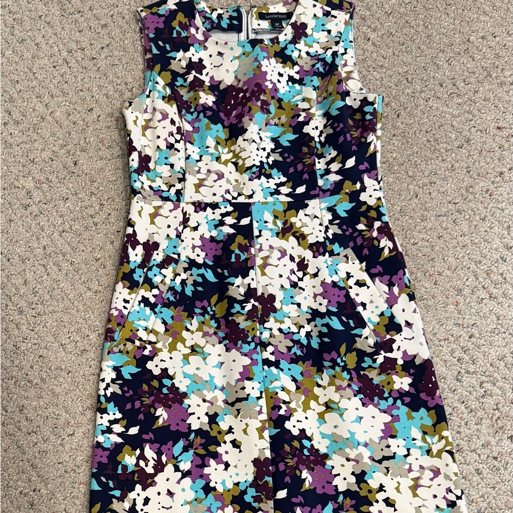 Lands' End Multicolor Floral Midi Dress